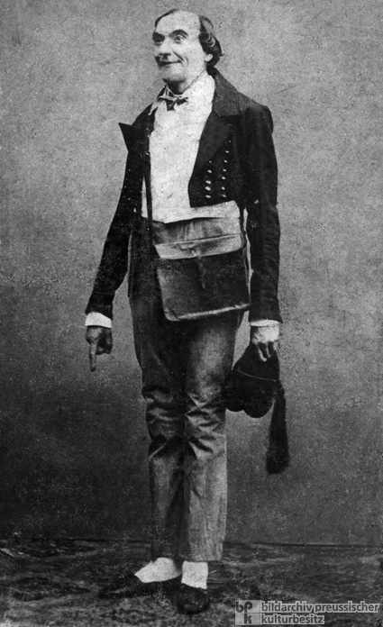 Johann Nepomuk Nestroy in einem seiner Stücke (1860) 